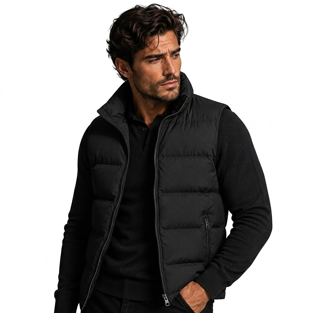 Gepolsterte Herren-Steppweste mit Stehkragen-Vests for men-Alpenkind