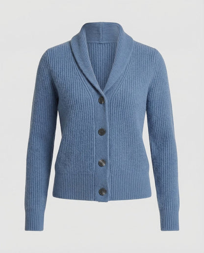 Gerippte Strickjacke für Damen mit Schalkragen-Cardigan for women-Alpenkind