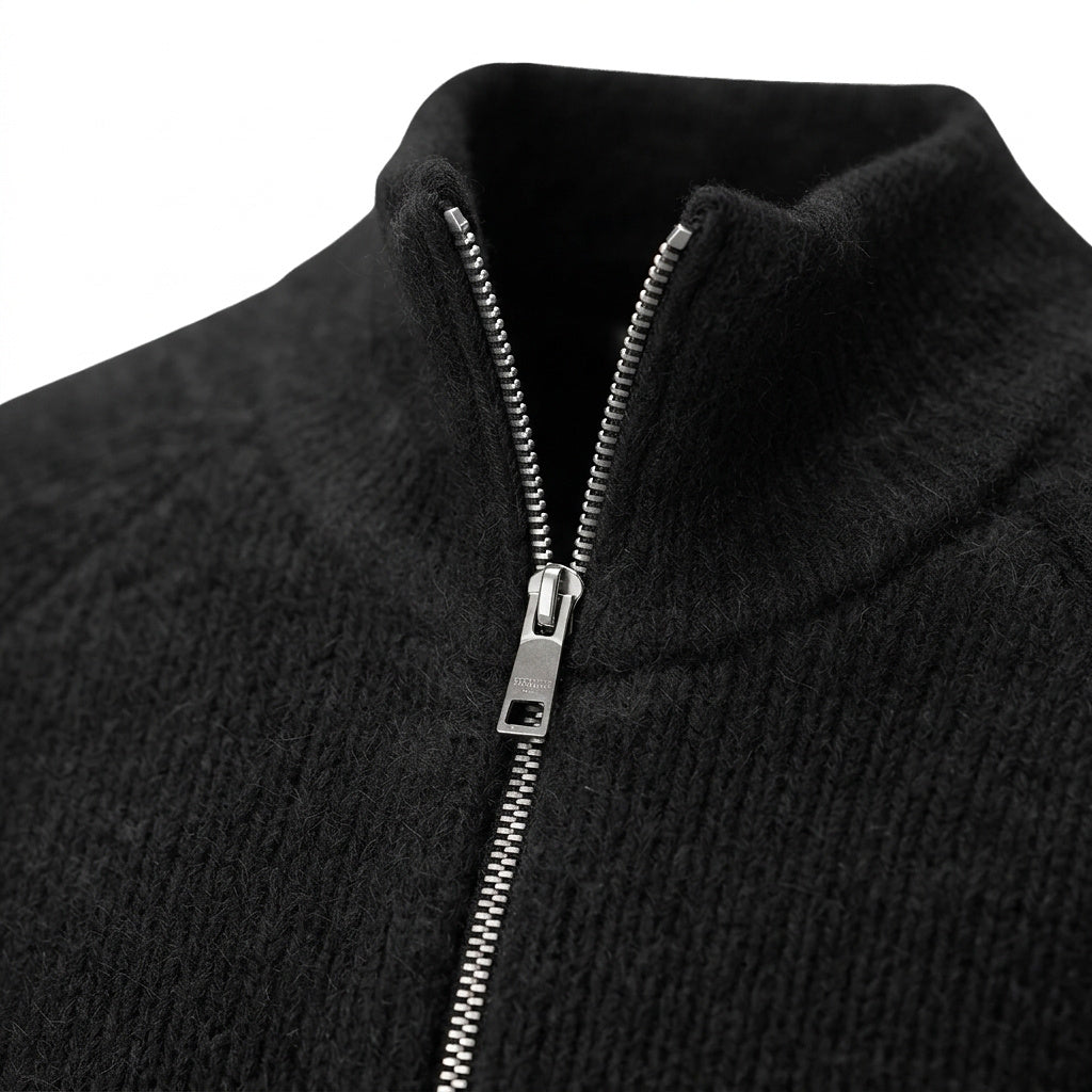 Gerippte Strickjacke mit Reißverschluss für Herren-Cardigan for men-Alpenkind