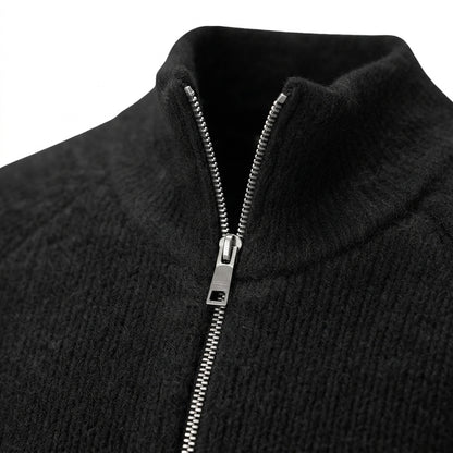 Gerippte Strickjacke mit Reißverschluss für Herren-Cardigan for men-Alpenkind