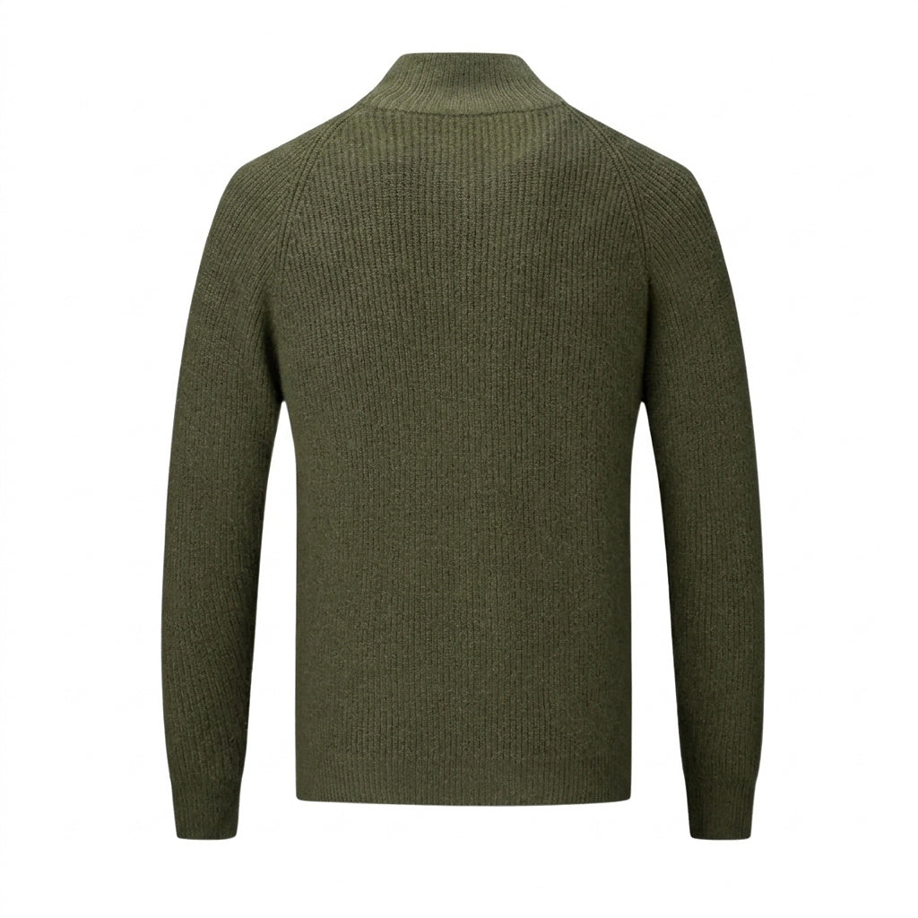 Gerippte Strickjacke mit Reißverschluss für Herren-Cardigan for men-Alpenkind