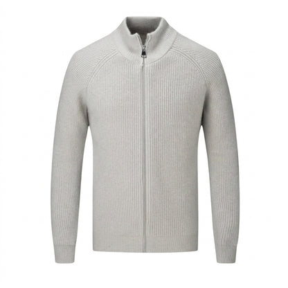 Gerippte Strickjacke mit Reißverschluss für Herren-Cardigan for men-Alpenkind