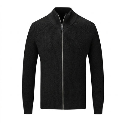 Gerippte Strickjacke mit Reißverschluss für Herren-Cardigan for men-Alpenkind