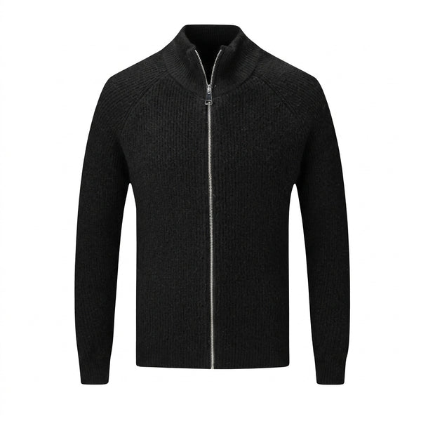 Gerippte Strickjacke mit Reißverschluss für Herren-Cardigan for men-Alpenkind