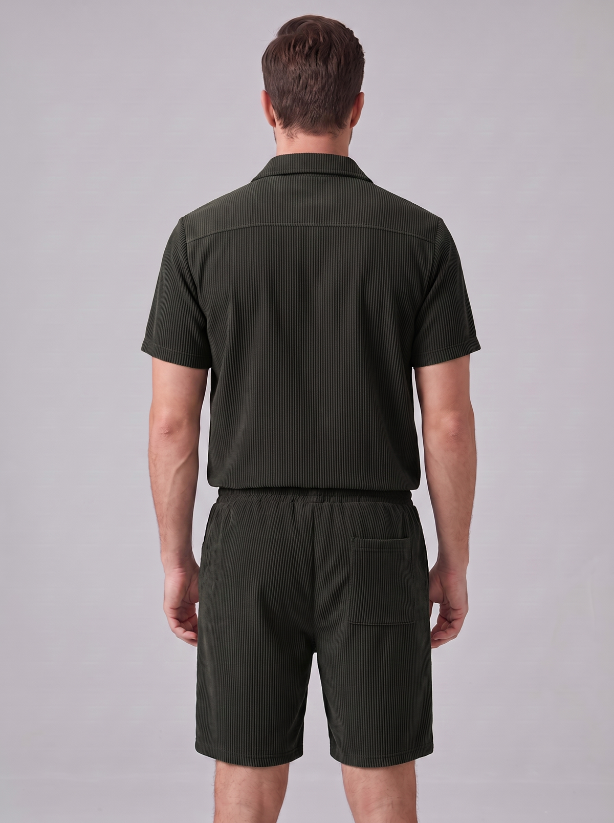 Geripptes Hemd- und Shorts-Set für Herren-Sets for Men-Alpenkind