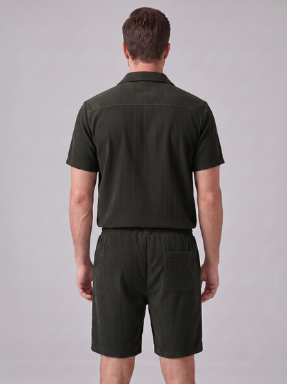 Geripptes Hemd- und Shorts-Set für Herren-Sets for Men-Alpenkind