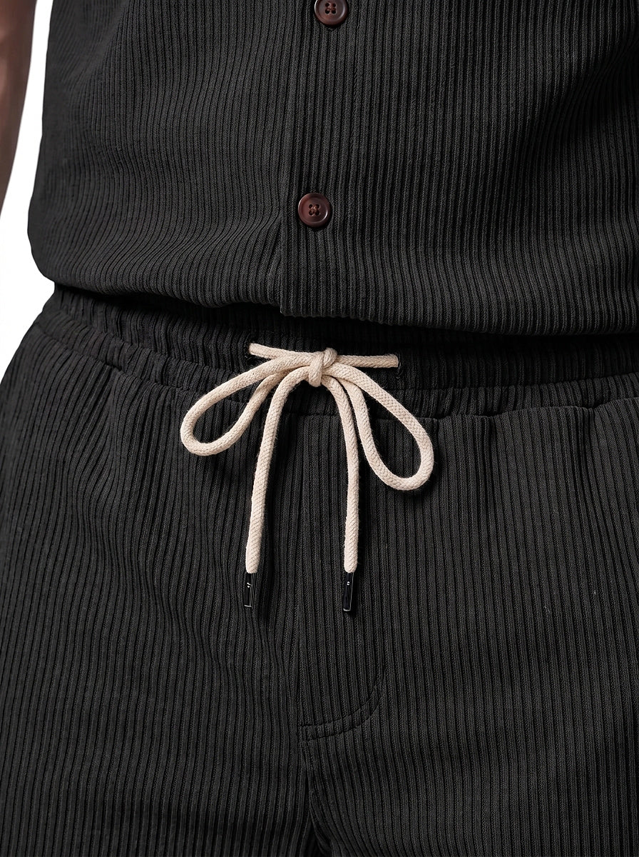 Geripptes Hemd- und Shorts-Set für Herren-Sets for Men-Alpenkind