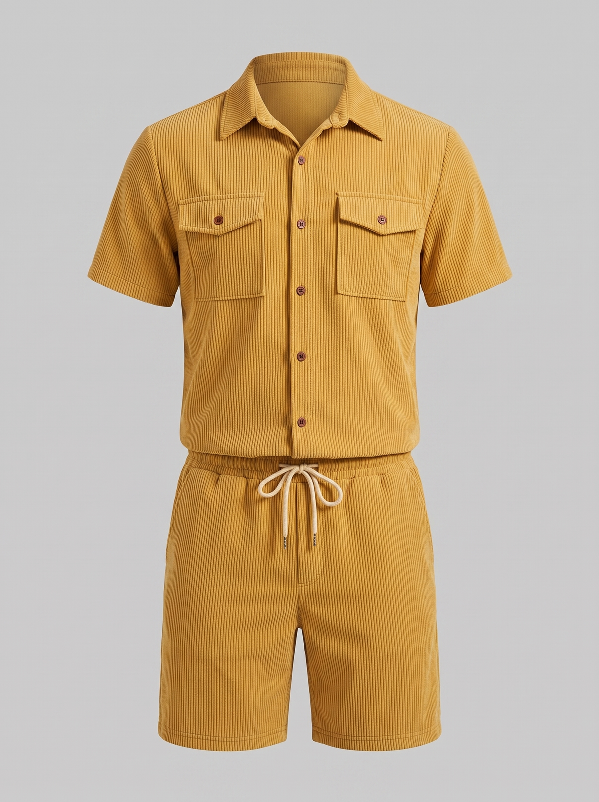 Geripptes Hemd- und Shorts-Set für Herren-Sets for Men-Alpenkind