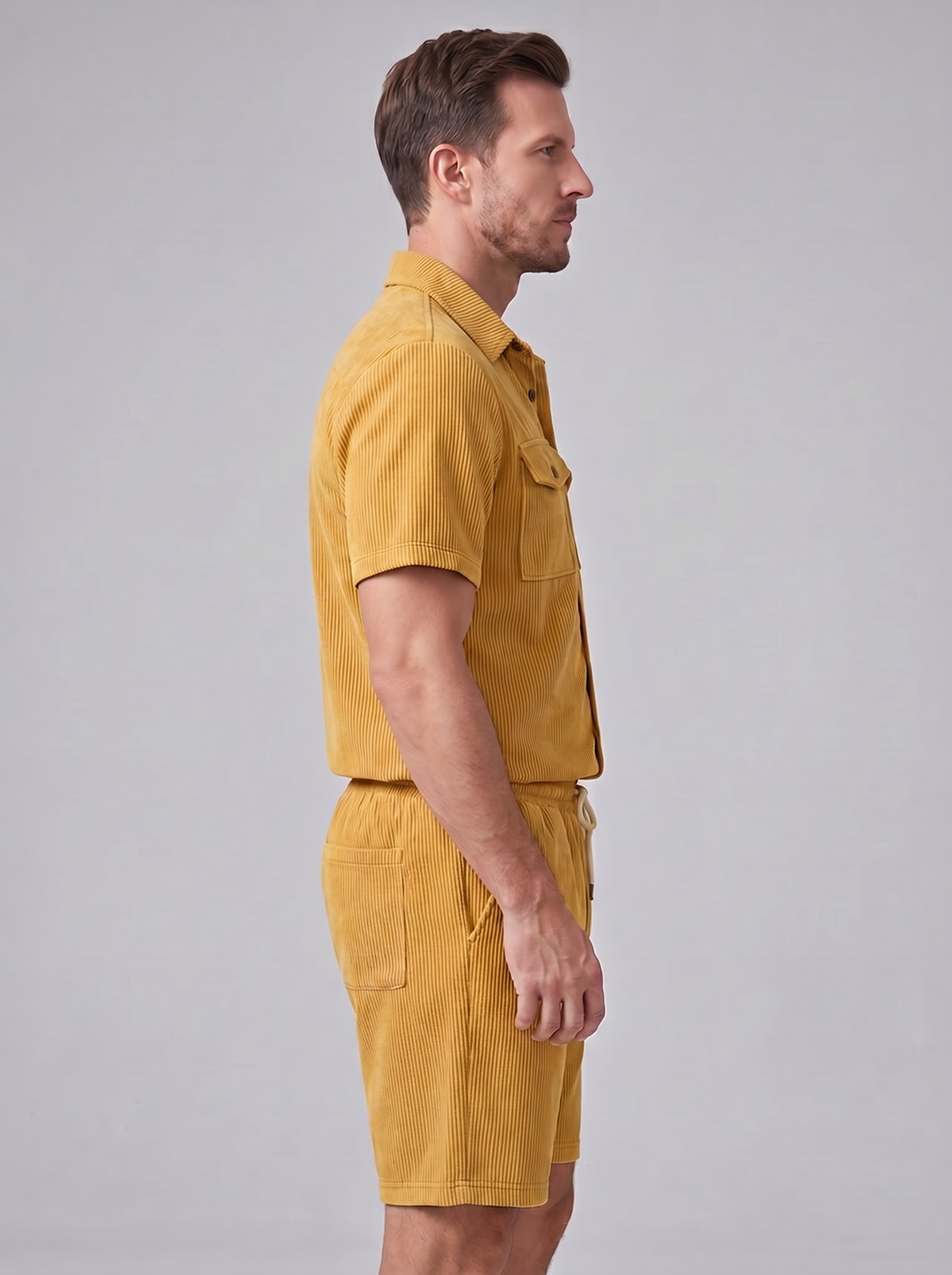 Geripptes Hemd- und Shorts-Set für Herren-Sets for Men-Alpenkind