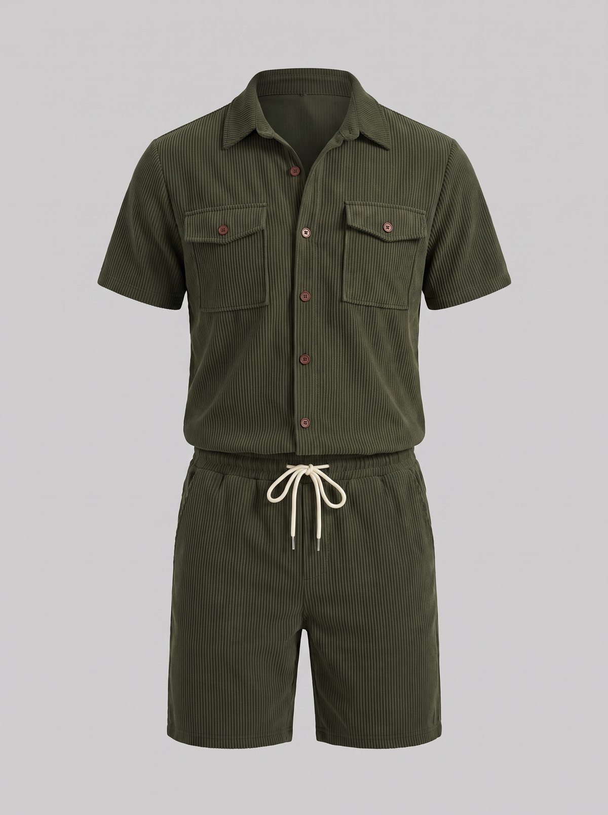 Geripptes Hemd- und Shorts-Set für Herren-Sets for Men-Alpenkind