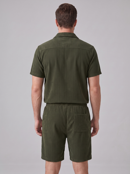 Geripptes Hemd- und Shorts-Set für Herren-Sets for Men-Alpenkind