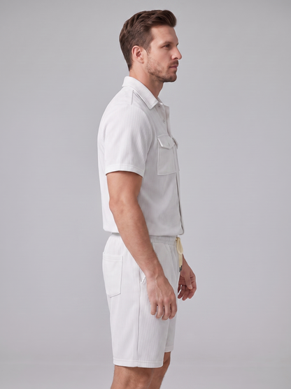 Geripptes Hemd- und Shorts-Set für Herren-Sets for Men-Alpenkind