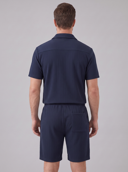 Geripptes Hemd- und Shorts-Set für Herren-Sets for Men-Alpenkind