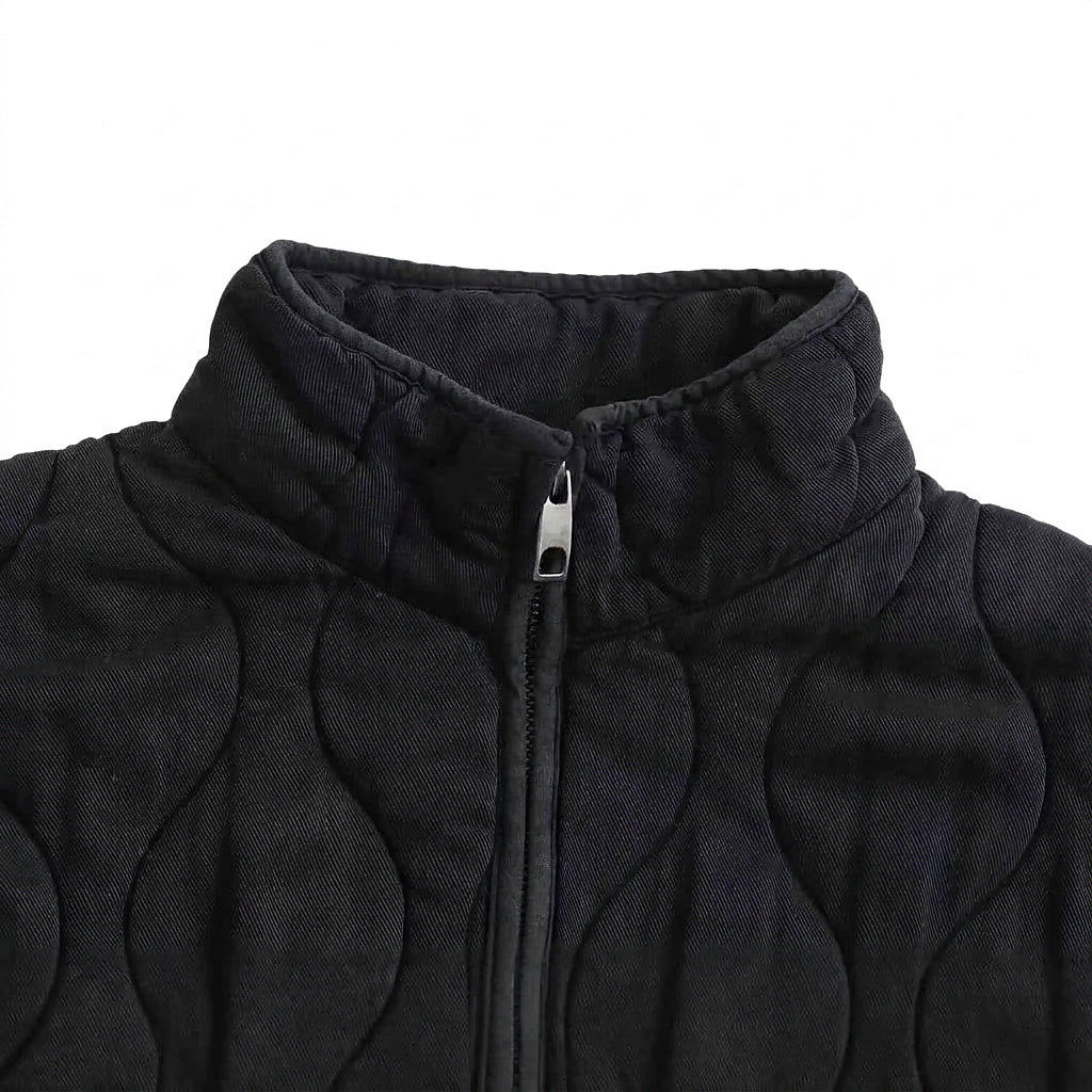 Gesteppte Damen-Reißverschlussjacke mit aufgesetzten Taschen-Jacket for women-Alpenkind