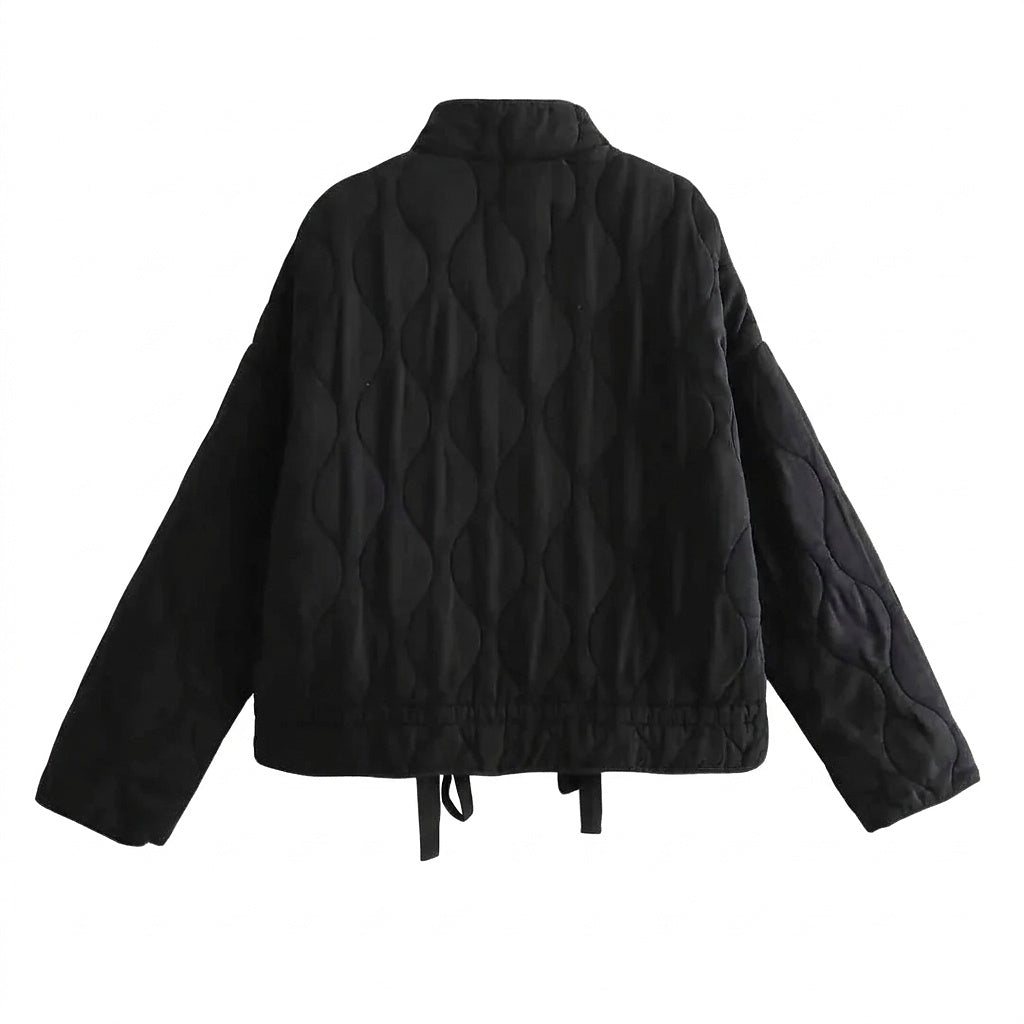 Gesteppte Damen-Reißverschlussjacke mit aufgesetzten Taschen-Jacket for women-Alpenkind