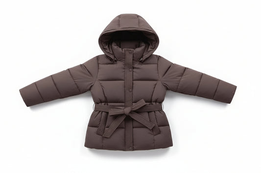 Gesteppte Damenjacke mit Kapuze und Gürtel – Elegante Wärme für kühle Tage-Women Outerwear-Alpenkind