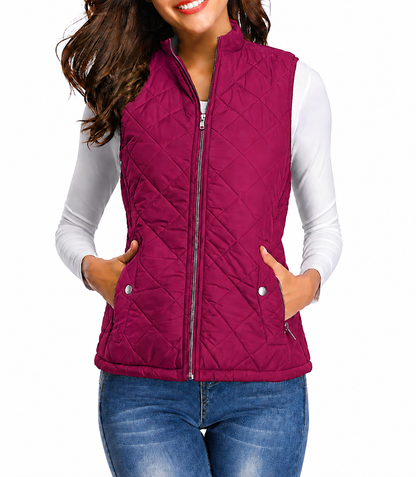 Gesteppte Damenweste mit Reißverschluss-Vest for women-Alpenkind