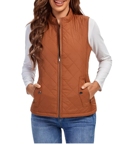 Gesteppte Damenweste mit Reißverschluss-Vest for women-Alpenkind