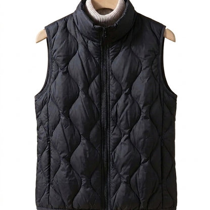 Gesteppte Damenweste mit Stehkragen und Reißverschluss-Vests for women-Alpenkind