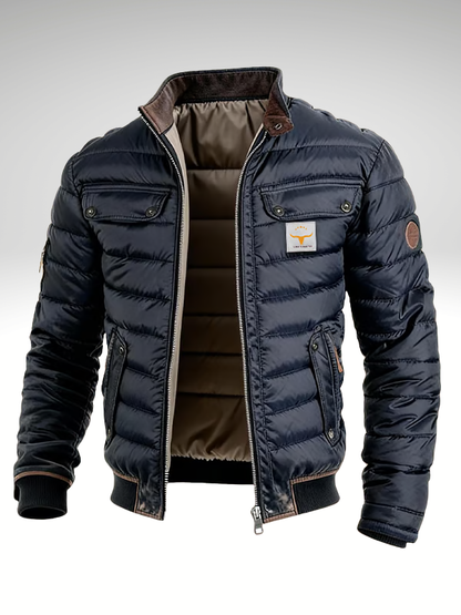 Gesteppte Herren-Bomberjacke mit Pattentaschen-Jackets for men-Alpenkind
