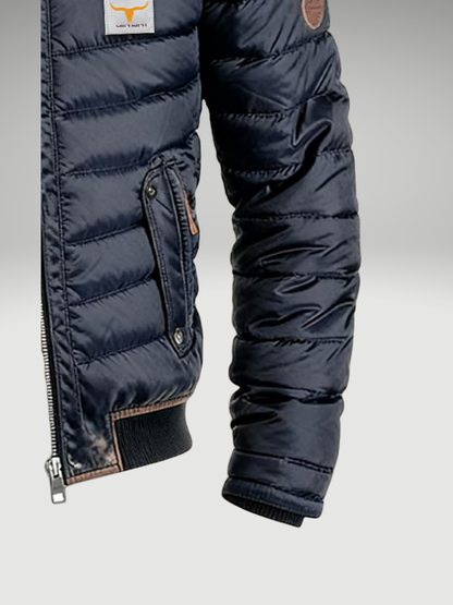 Gesteppte Herren-Bomberjacke mit Pattentaschen-Jackets for men-Alpenkind