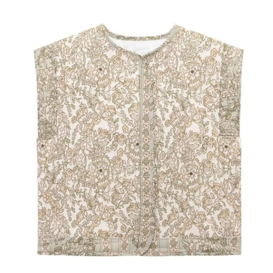 Gesteppte Weste mit Blumenmuster für Damen-Vests for women-Alpenkind