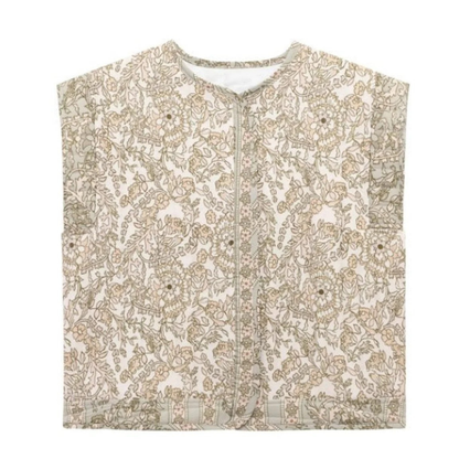 Gesteppte Weste mit Blumenmuster für Damen-Vests for women-Alpenkind