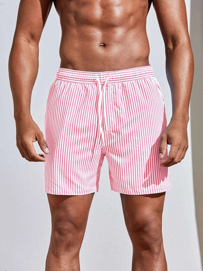 Gestreifte Badeshorts mit Kordelzug für Herren-Swimwear for men-Alpenkind