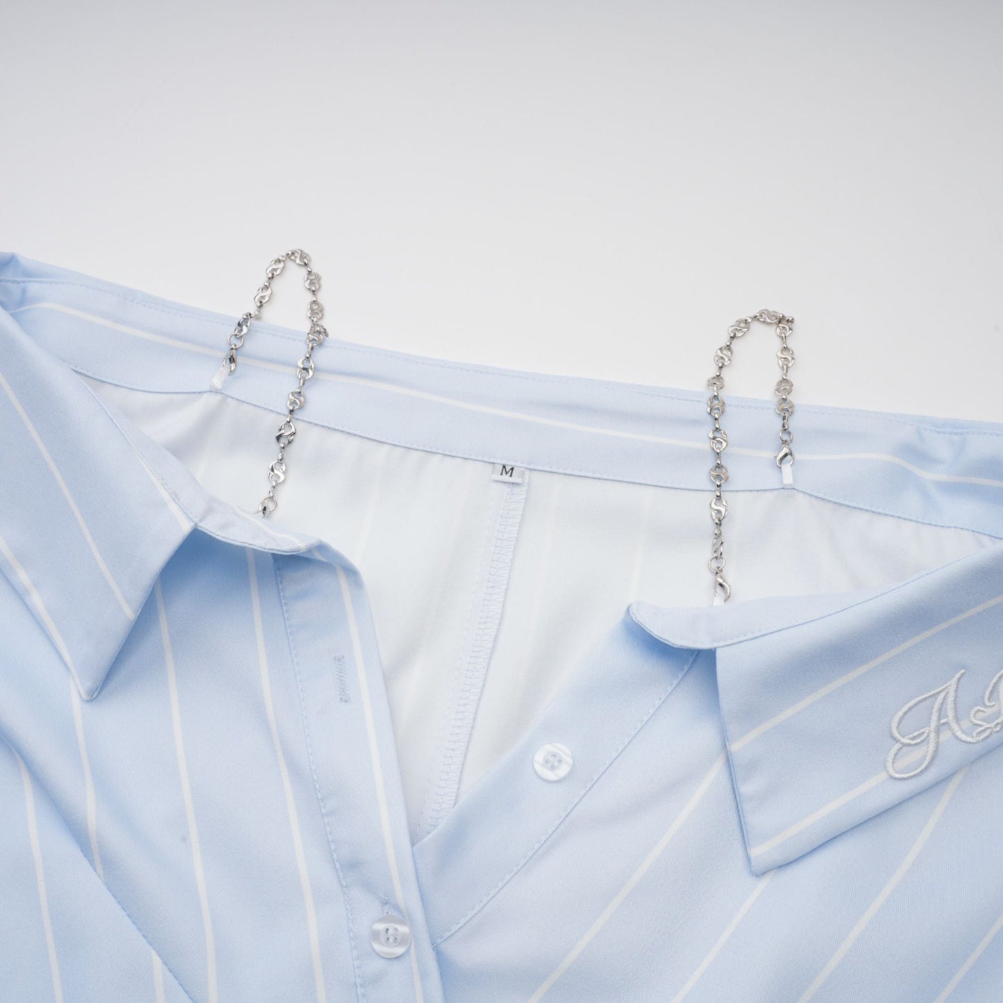 Gestreifte Off-Shoulder-Bluse für Damen mit Kettenträgern-Blouses for women-Alpenkind
