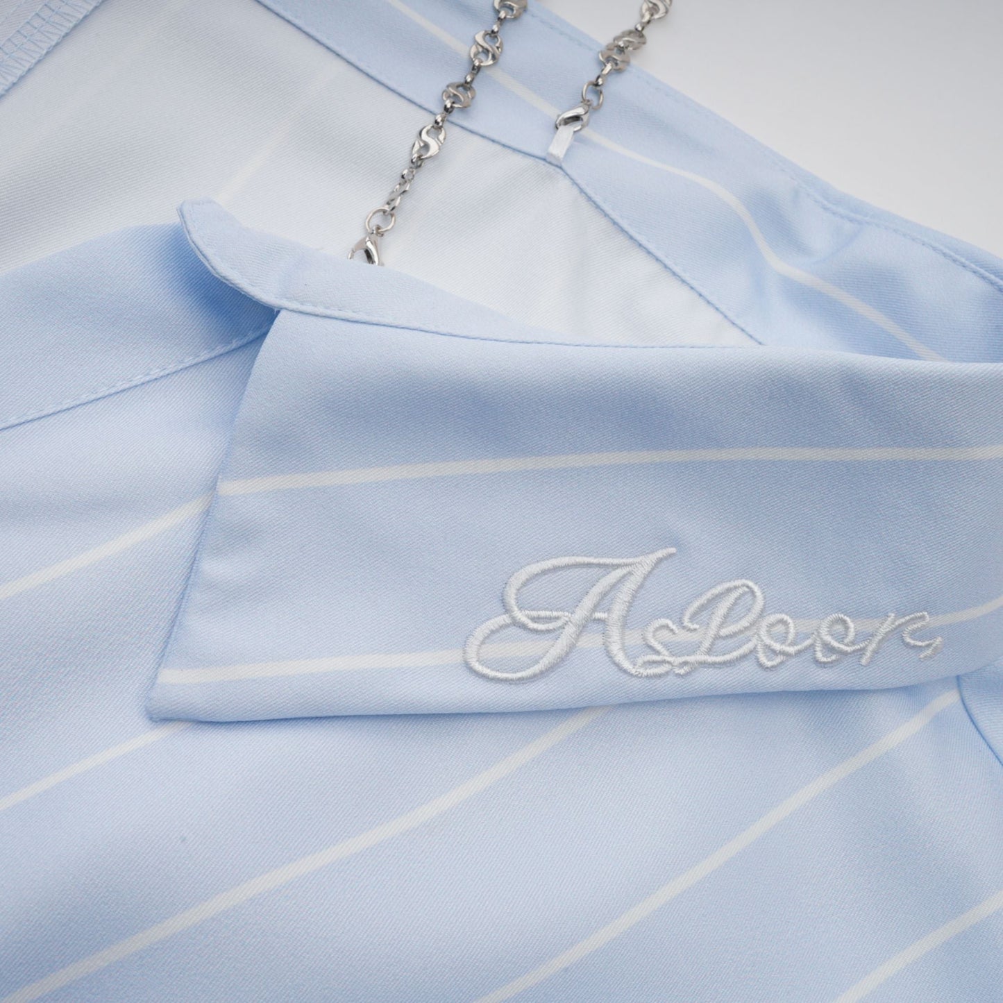Gestreifte Off-Shoulder-Bluse für Damen mit Kettenträgern-Blouses for women-Alpenkind