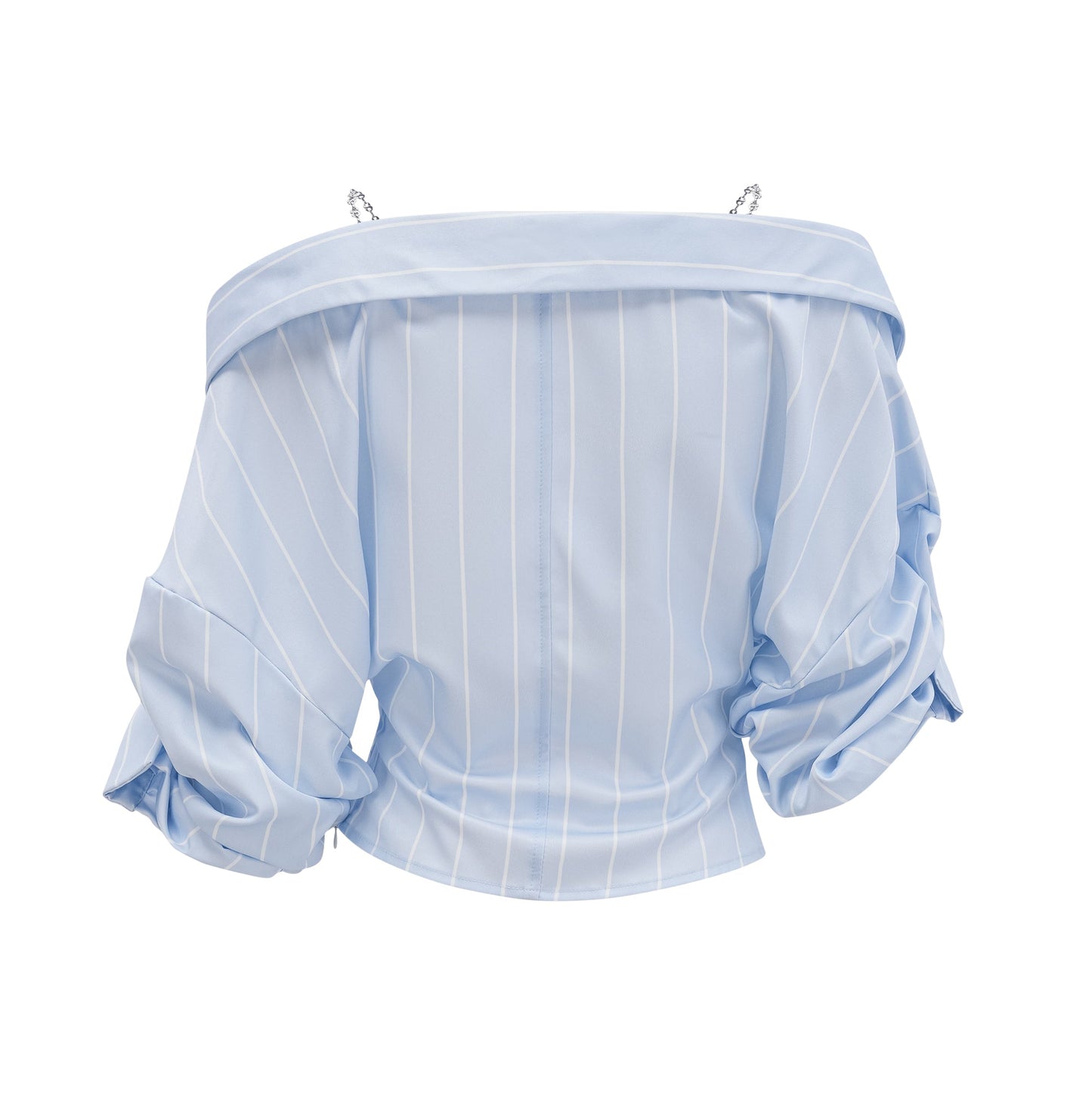 Gestreifte Off-Shoulder-Bluse für Damen mit Kettenträgern-Blouses for women-Alpenkind