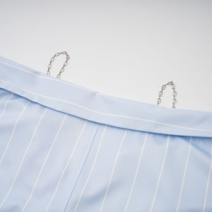 Gestreifte Off-Shoulder-Bluse für Damen mit Kettenträgern-Blouses for women-Alpenkind