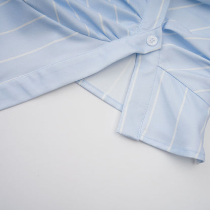 Gestreifte Off-Shoulder-Bluse für Damen mit Kettenträgern-Blouses for women-Alpenkind