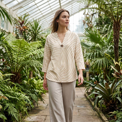 Gestreiftes Blusen- und Weithosen-Set für Damen-Sets for women-Alpenkind