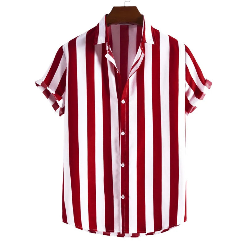 Gestreiftes Kurzarm-Hemd für Herren-Shirts for men-Alpenkind