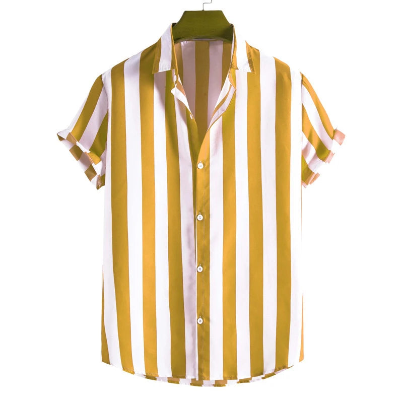 Gestreiftes Kurzarm-Hemd für Herren-Shirts for men-Alpenkind