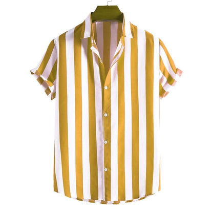 Gestreiftes Kurzarm-Hemd für Herren-Shirts for men-Alpenkind