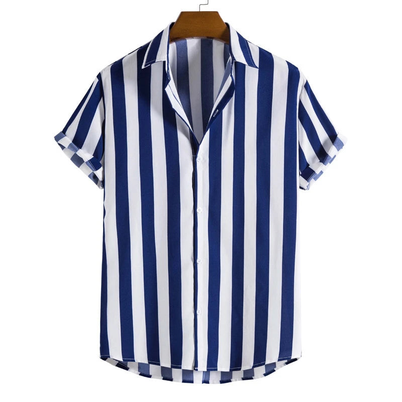 Gestreiftes Kurzarm-Hemd für Herren-Shirts for men-Alpenkind