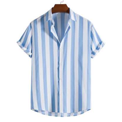Gestreiftes Kurzarm-Hemd für Herren-Shirts for men-Alpenkind
