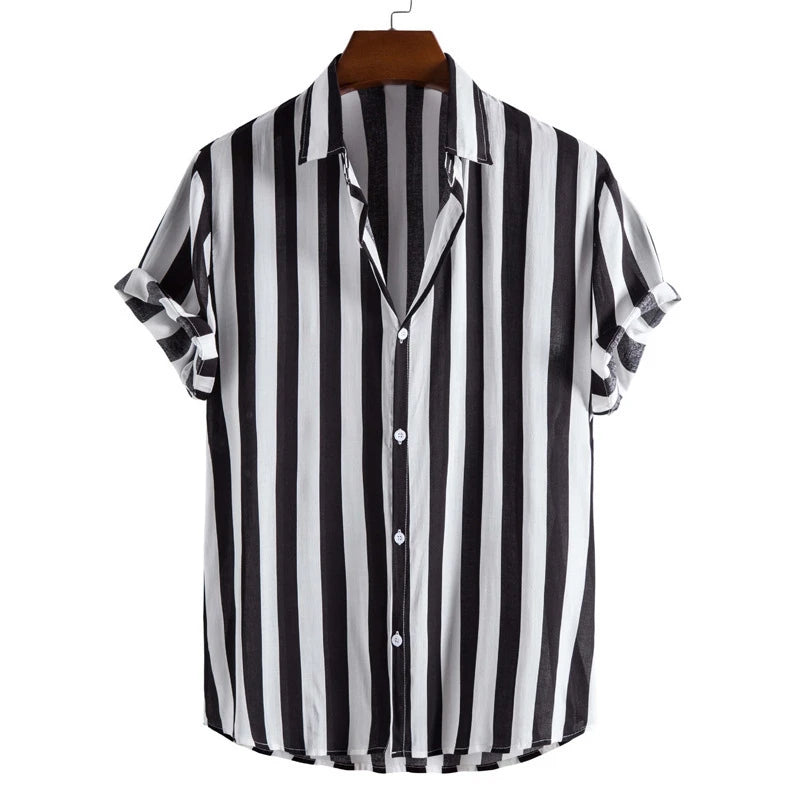 Gestreiftes Kurzarm-Hemd für Herren-Shirts for men-Alpenkind