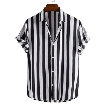 Gestreiftes Kurzarm-Hemd für Herren-Shirts for men-Alpenkind