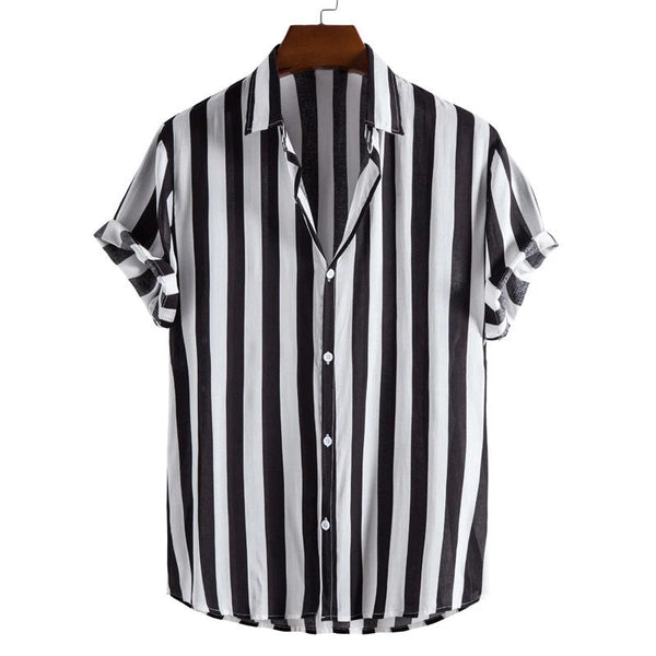 Gestreiftes Kurzarm-Hemd für Herren-Shirts for men-Alpenkind