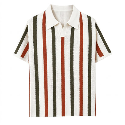 Gestreiftes Strick-Poloshirt für Herren-Shirts for men-Alpenkind