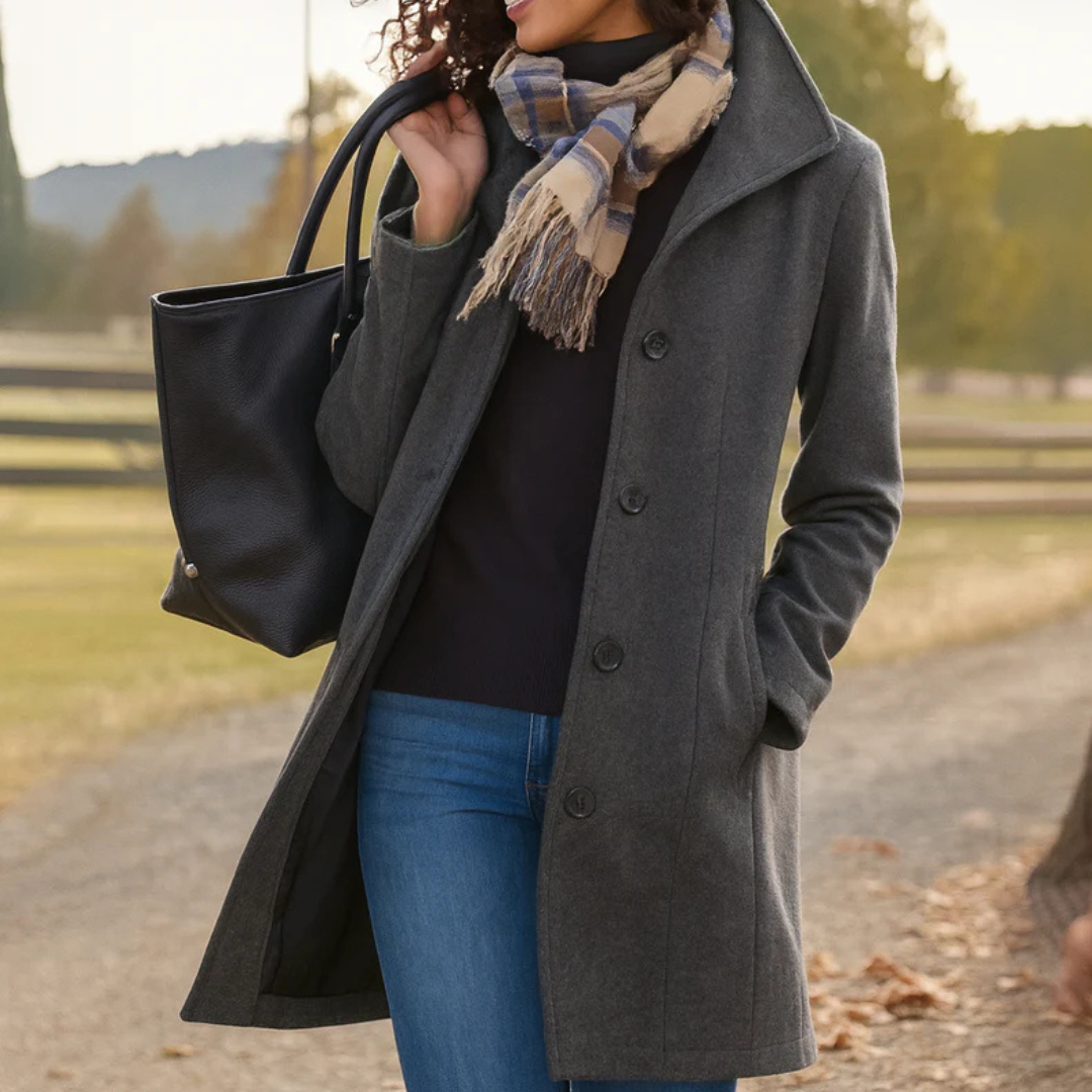 Heritage-Mantel für Damen mit Knopfverschluss-Coats for Women-Alpenkind