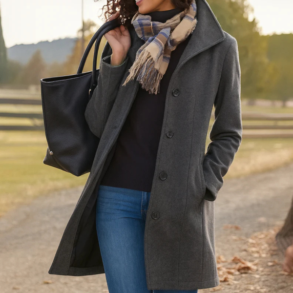 Heritage-Mantel für Damen mit Knopfverschluss-Coats for Women-Alpenkind