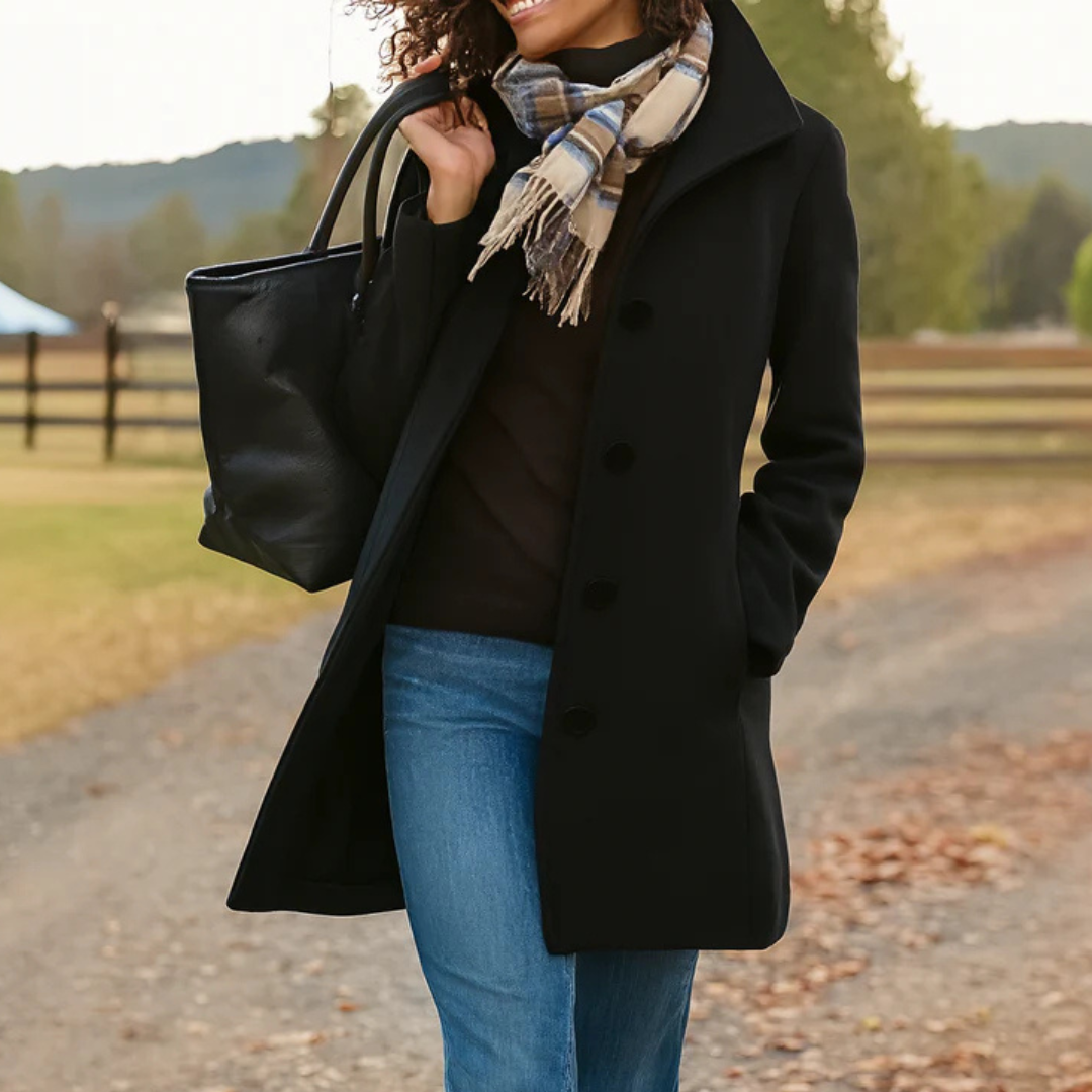 Heritage-Mantel für Damen mit Knopfverschluss-Coats for Women-Alpenkind