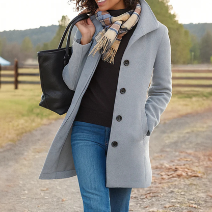 Heritage-Mantel für Damen mit Knopfverschluss-Coats for Women-Alpenkind