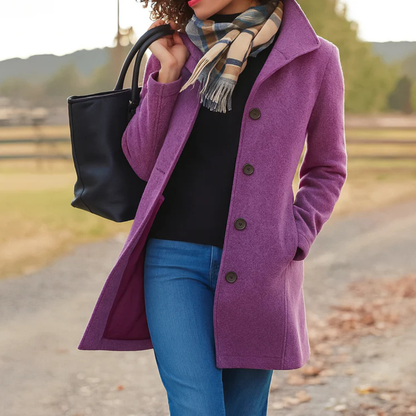 Heritage-Mantel für Damen mit Knopfverschluss-Coats for Women-Alpenkind