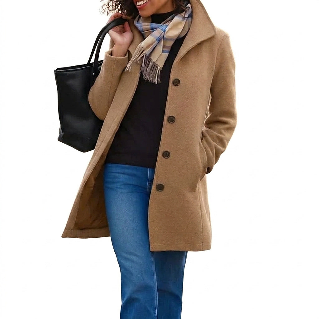 Heritage-Mantel für Damen mit Knopfverschluss-Coats for Women-Alpenkind