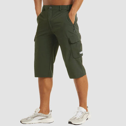 Herren 3/4 Cargo-Shorts mit Reißverschlusstaschen und Gürtelschlaufen-Shorts for men-Alpenkind